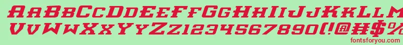 InterceptorExpandedItalic Font – Red Fonts on Green Background