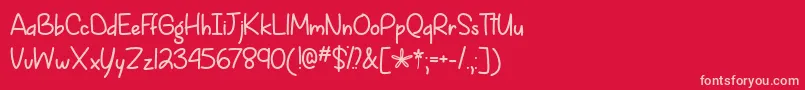 フォントSpringIsComingOtf – 赤い背景にピンクのフォント