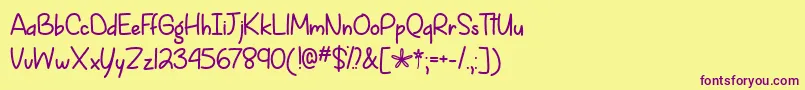 SpringIsComingOtf Font – Purple Fonts on Yellow Background