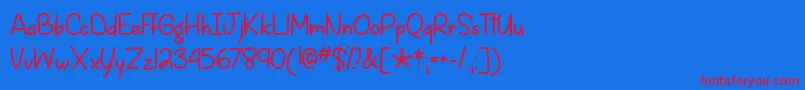 SpringIsComingOtf Font – Red Fonts on Blue Background