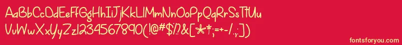 SpringIsComingOtf Font – Yellow Fonts on Red Background