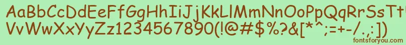 ComicSansMs Font – Brown Fonts on Green Background
