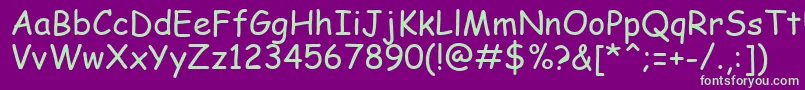 ComicSansMs Font – Green Fonts on Purple Background