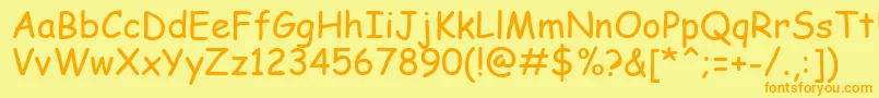 ComicSansMs Font – Orange Fonts on Yellow Background
