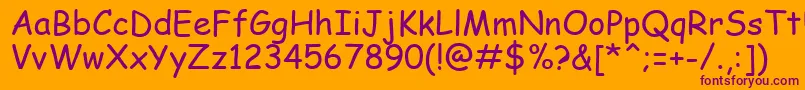 ComicSansMs Font – Purple Fonts on Orange Background