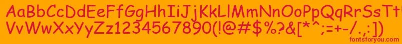 ComicSansMs Font – Red Fonts on Orange Background