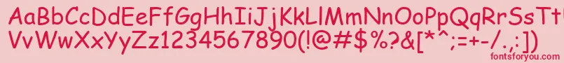 ComicSansMs Font – Red Fonts on Pink Background