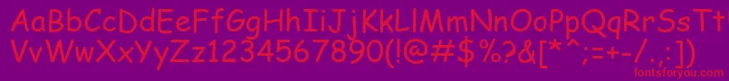 ComicSansMs Font – Red Fonts on Purple Background