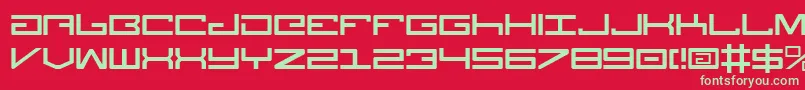フォントLegionv3 – 赤い背景に緑の文字
