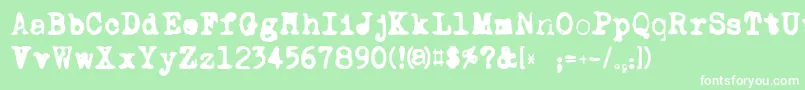 フォントDkCarbonara – 緑の背景に白い文字