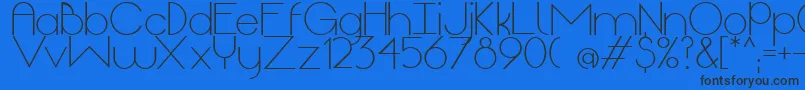 フォントOriginLight – 黒い文字の青い背景