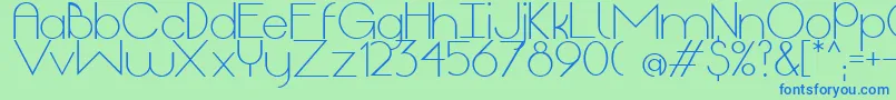 OriginLight Font – Blue Fonts on Green Background