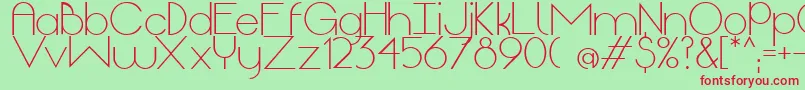 OriginLight Font – Red Fonts on Green Background