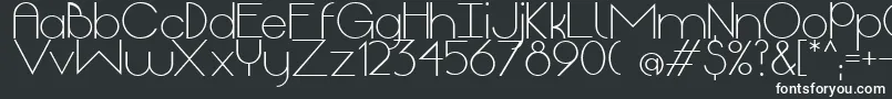 OriginLight-fontti – valkoiset fontit mustalla taustalla