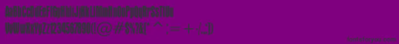 AuroraCondensedBt-Schriftart – Schwarze Schriften auf violettem Hintergrund