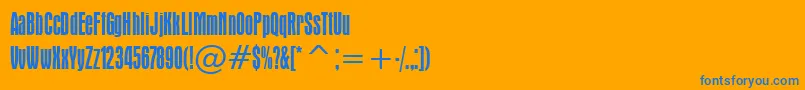 フォントAuroraCondensedBt – オレンジの背景に青い文字