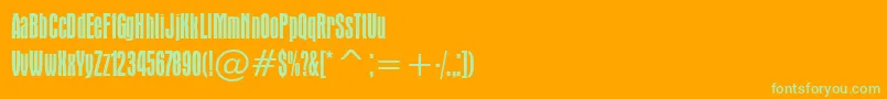 AuroraCondensedBt Font – Green Fonts on Orange Background