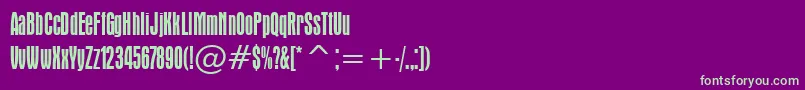 Шрифт AuroraCondensedBt – зелёные шрифты на фиолетовом фоне