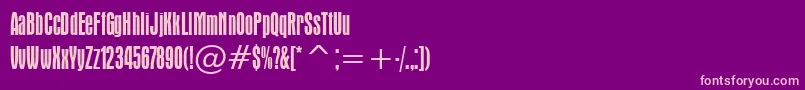 AuroraCondensedBt Font – Pink Fonts on Purple Background