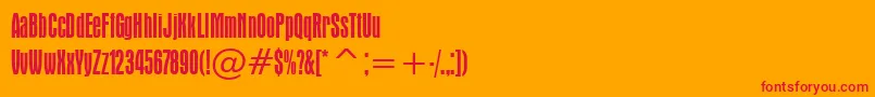 AuroraCondensedBt-Schriftart – Rote Schriften auf orangefarbenem Hintergrund