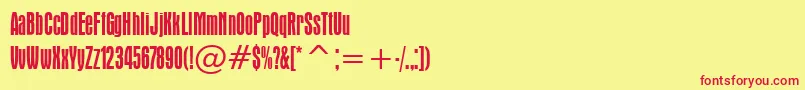 AuroraCondensedBt Font – Red Fonts on Yellow Background