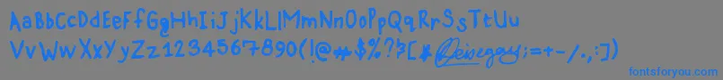 フォントKarz001 – 灰色の背景に青い文字