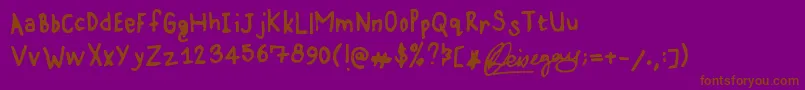Karz001 Font – Brown Fonts on Purple Background
