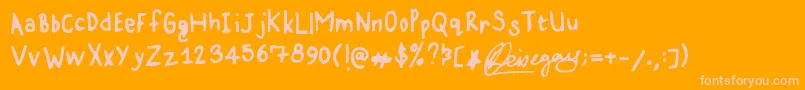 Karz001 Font – Pink Fonts on Orange Background
