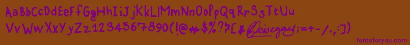 Karz001 Font – Purple Fonts on Brown Background