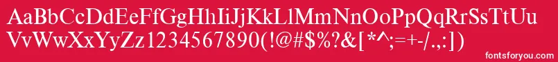 フォントVietnamesetimesssk – 赤い背景に白い文字