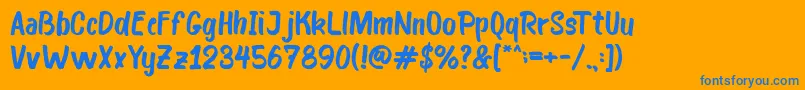 Bosk Font – Blue Fonts on Orange Background