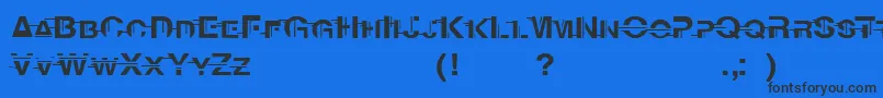 フォントPsychoFont2005x – 黒い文字の青い背景