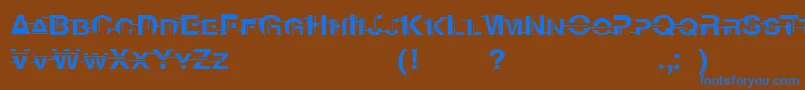 フォントPsychoFont2005x – 茶色の背景に青い文字