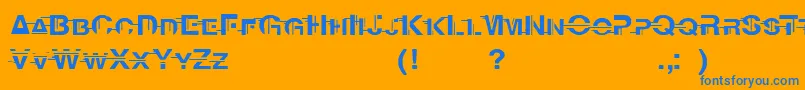 フォントPsychoFont2005x – オレンジの背景に青い文字