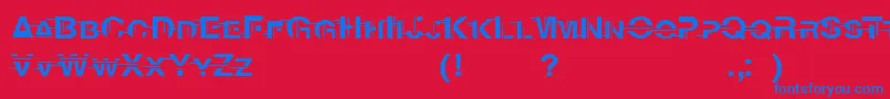PsychoFont2005x Font – Blue Fonts on Red Background