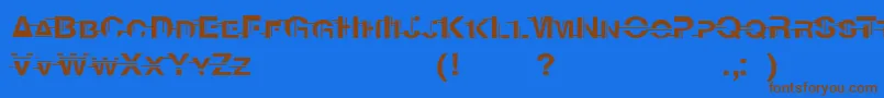 PsychoFont2005x Font – Brown Fonts on Blue Background