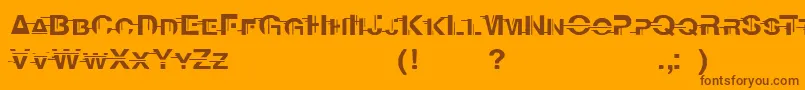 PsychoFont2005x Font – Brown Fonts on Orange Background