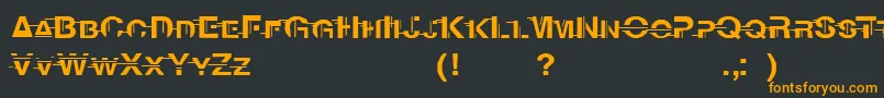 フォントPsychoFont2005x – 黒い背景にオレンジの文字