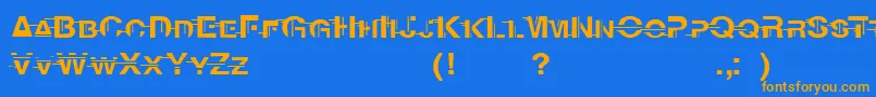 PsychoFont2005x Font – Orange Fonts on Blue Background