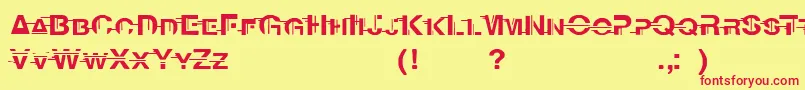 Czcionka PsychoFont2005x – czerwone czcionki na żółtym tle