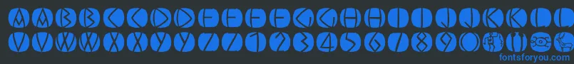 Oldgreekbuttons Font – Blue Fonts on Black Background