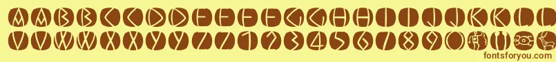 Oldgreekbuttons Font – Brown Fonts on Yellow Background