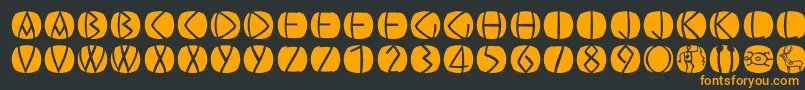 Oldgreekbuttons Font – Orange Fonts on Black Background