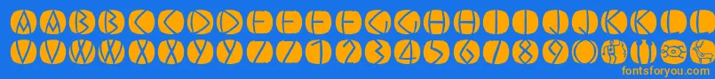 More about Oldgreekbuttons Font Oldgreekbuttons Font – Orange Fonts on Blue Background