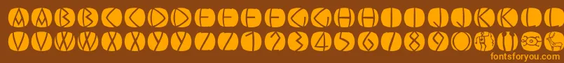 Oldgreekbuttons Font – Orange Fonts on Brown Background