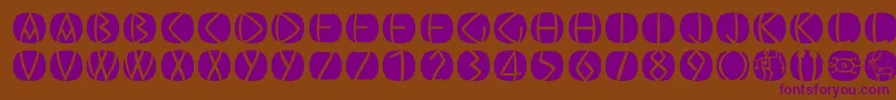 フォントOldgreekbuttons – 紫色のフォント、茶色の背景