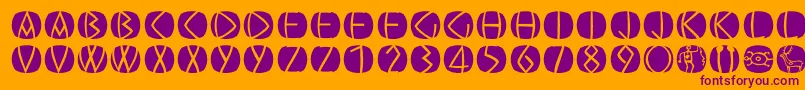 Oldgreekbuttons Font – Purple Fonts on Orange Background