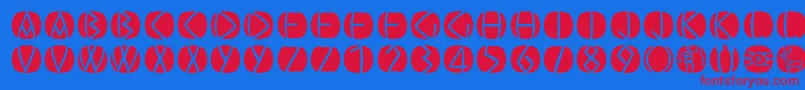 Oldgreekbuttons Font – Red Fonts on Blue Background