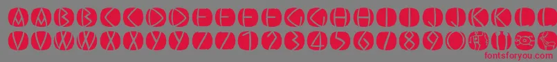 Oldgreekbuttons-fontti – punaiset fontit harmaalla taustalla