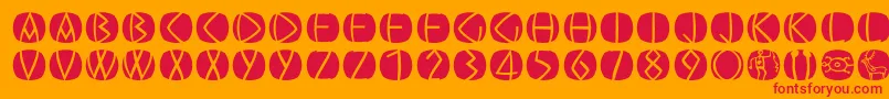 Oldgreekbuttons Font – Red Fonts on Orange Background